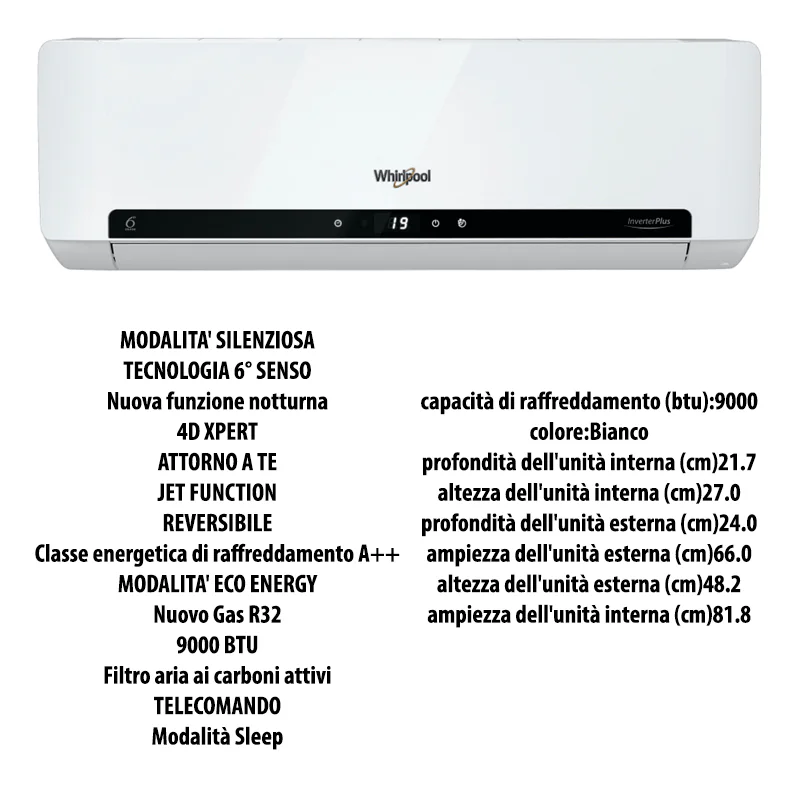 010066.03IG - CONDIZIONATORE 9000 BTU INVERTER R32 CON WF