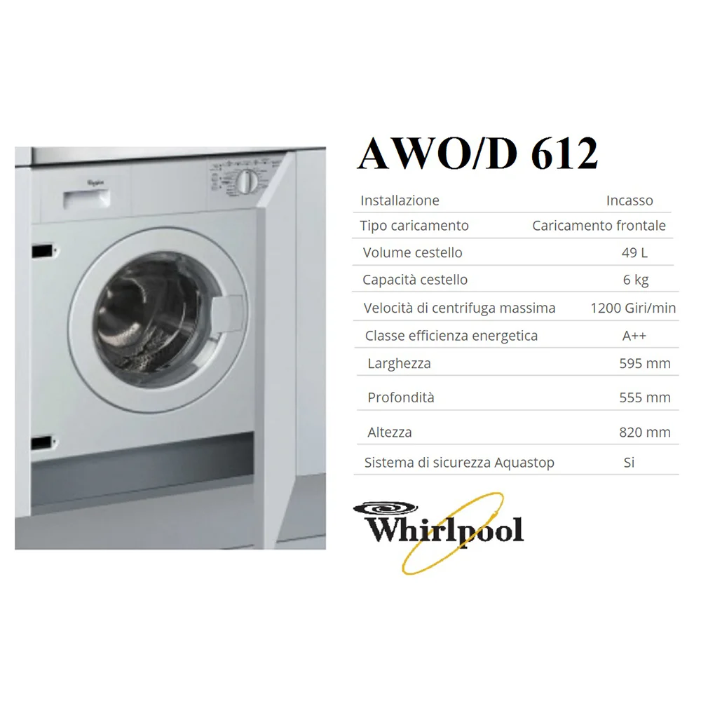 010347.03ME - LAVATRICE INCASSO 7KG 1200G ELIMINATO