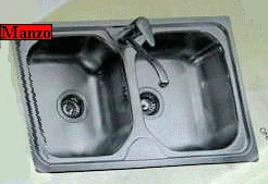 010511.21FK - LAVELLO ONDA 86X50 2 VASCHE 3DEKOR