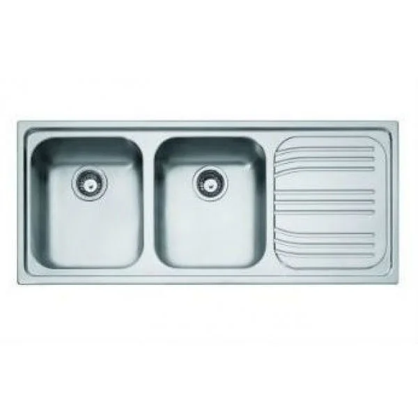 010512.21FK - LAVELLO LOGICA 116X50CM 2 VASCHE APPOGGIO A DX DEKOR