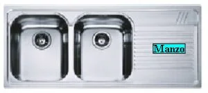 010525.20FK - LAVELLO ARMONIA 116X50 2 VASCHE APPOGGIO A DX 3ALTEZZA VASCHE 2.05CM