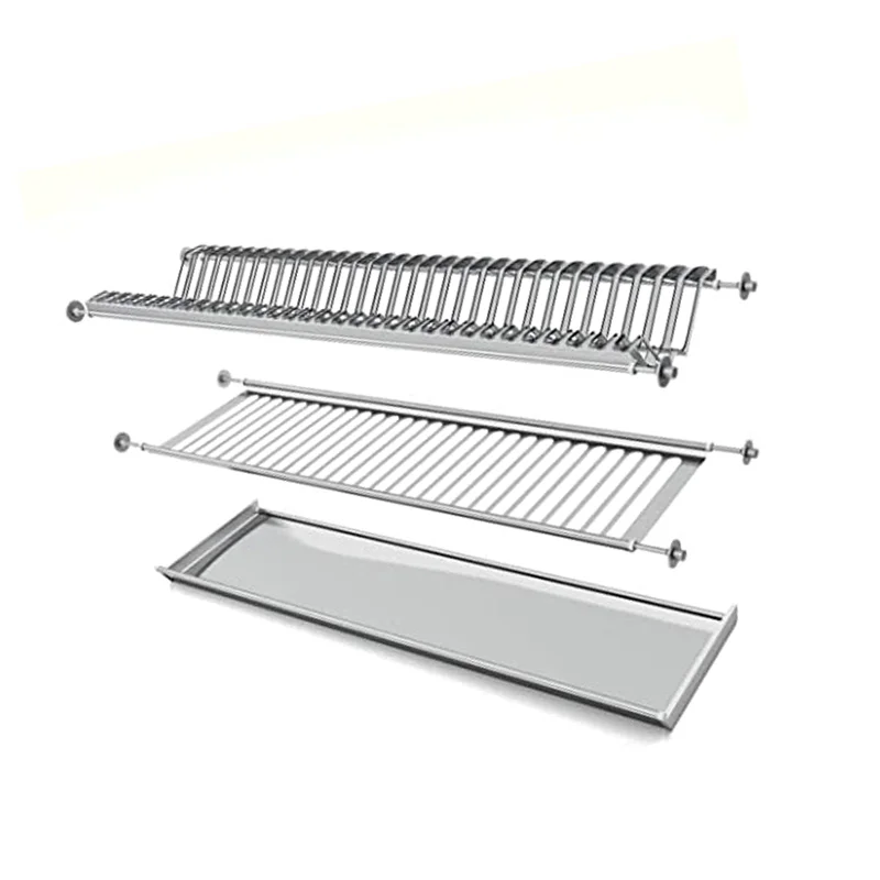 010721.00AV - SCOLAPIATTI INOX CON VASCHETTA INOX CM.76