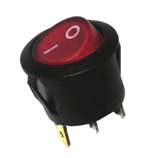 070109.00AI - INTERRUTTORE LUMINOSO ROSSO 3 CONTATTI  &Oslash; 19MM 6A