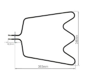 451461.00IG - RESISTENZA FORNO 1150W 346X383 GAMBI 45MM