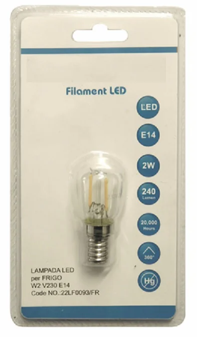 509529.01AV - LAMPADINA FRIGO 2 W E14 LED L/CALDA