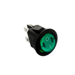 INTERRUTTORE LUMINOSO 4 CONTATTI D.19MM VERDE