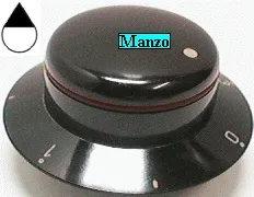MANOPOLA D.6MM. B+M+14 MM. FORNO