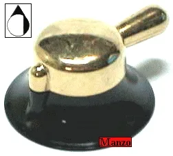 MANOPOLA D.6MM. D+M-5MM. NERO-DORATA