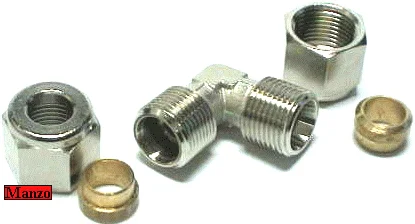 384473.00AV - RACCORDO ANGOLO M/M  &Oslash; 10MM. C/BICONO