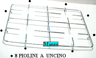 421610.31CY - GRIGLIA 4 FUOCHI 414X497 CON PIOLINI