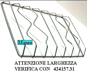 424130.31SM - GRIGLIA 2FUOCHI 403X272 LATERALE INOX