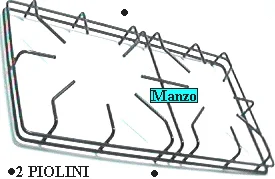 425900.22GG - GRIGLIA 2 FUOCHI 370X215 D/F