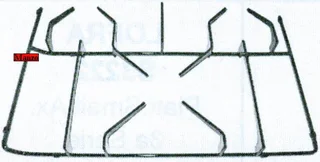 427335.02SM - GRIGLIA 1 FUOC0+1/2 CENTRALE 435X280 DX