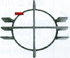 427811.99ZA - GRIGLIA 1 FUOCO 275X255 T/CORONA  &Oslash; 205