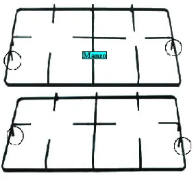 429900.02ZA - GRIGLIA 2 FUOCHI KIT N°2 458X280 DX+SX
