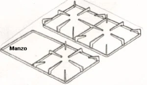429944.38ZA - GRIGLIA 2 FUOCHI + 2F+1 447X224 KIT