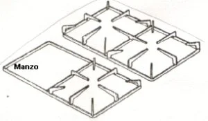429944.39ZA - GRIGLIA 2FUOCHI + 2F+1 445X222 KIT