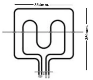 450250.00BK - RESISTENZA .FORNO SUP.110+1200W 334X350
