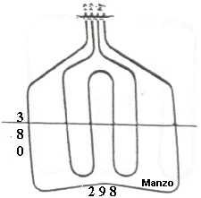 450762.00EL - RESISTENZA FORNO DOPPIA 1100+1500W ORDINARE