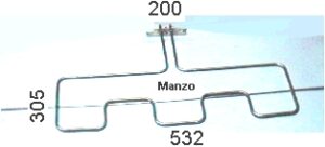 451242.03GG - RESISTENZA GRILL 2000W 530X295