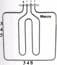 452444.00ON - RESISTENZA FORNO DOPPIA 800+1100W