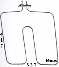 452445.00ON - RESISTENZA FORNO INFERIORE 1400W 393X331