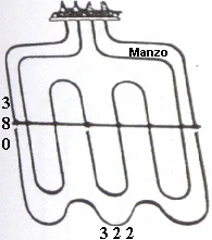 452446.00ON - RESISTENZA FORNO DOPPIA 1400+2000W