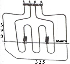 453877.00ZA - RESISTENZA FORNO DOPPIA 800+1800W