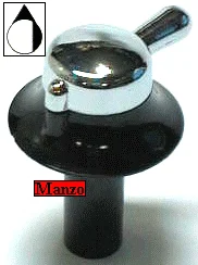 499119.32UR - MANOPOLA  &Oslash; 6MM. D+M+39MM. NERO-ARGENTAT